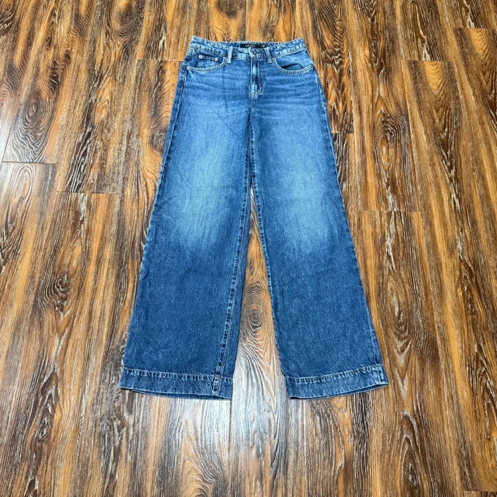Ralph Lauren Wide Leg Jeans Medium Wash High Rise Denim Size 0 Womens